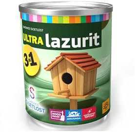 Chromos Svjetlost Ultra LAZURIT 3-in-1 Wood Coating – Transparent Solvent-Based Protection for Interior & Exterior Wood – Primer, Stain & Finish in One – Teak - 0.75L