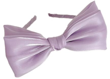 Diademas para mujer, diadema con lazo grande, tocado de tela, elegante lazo de tul, cinta para el pelo, para el día de San Valentín, Navidad, cosplay, fiesta, lila