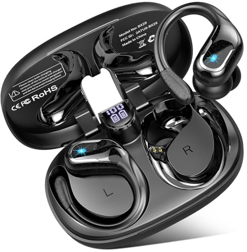 Ecouteurs Bluetooth sans Fil Sport, 75Hrs Écouteurs Bluetooth 5.4 avec Stéréo HiFi, 2026 Oreillette sans Fil avec 4 ENC Appel Réduction Antibruit Mic, IP8 Étanche oreillette bluetooth pour Android/iOS