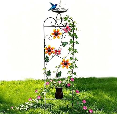 Garden Trellis - Con Picche da Terra per Bagno degli | Rete da Esterno per Piante Rampicanti Rose Vite | per Fiori, Verdure, Aiuole, Cortile, Patio, Prato, Serra, Balcone