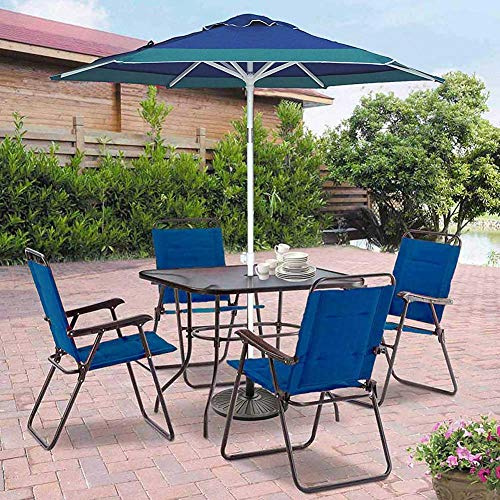BAKAJI Ombrellone da Mare Spiaggia Giardino con Palo in Acciaio Reclinabile Rivestimento in Tessuto Anti UV Diametro 210 cm con Tracolla Custodia (Turchese)