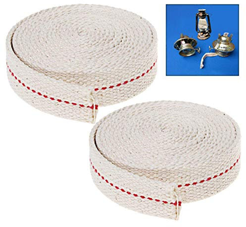 iwobi 2 Rolle Baumwolle Lampendocht, Öllampendocht Flach Lampenzubehör, für Öllampe 20mm x 2M Oil Lamp Wick Cotton Gartenfackel, Laterne, Petroleumlampe, Öllampe Beleuchtung