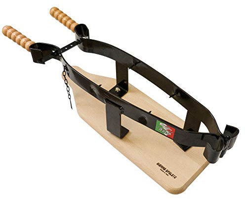 GIEMME Porta Prosciutto Professionale, Morsa per Il Taglio del prosciutto, Fermaprosciutto in Legno e Ferro