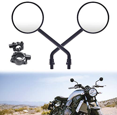 Universal Motorrad Spiegel 10mm Rückspiegel Runde Metall Seitenspiegel für YAMA-HA H0NDA SUZUK! Dirt Street Quad-Radkreuzer ATV Scooter Touring 1 Paar