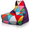 Ecopuf - Keiko Patchwork Pouf Sessel Outdoor - Sitzsack Styroporkugeln - Wasserfester Stoffsack - Entspannungssessel - Wohnungseinrichtung - Sessel Größe M - 100x80x85cm, Lila Nc5