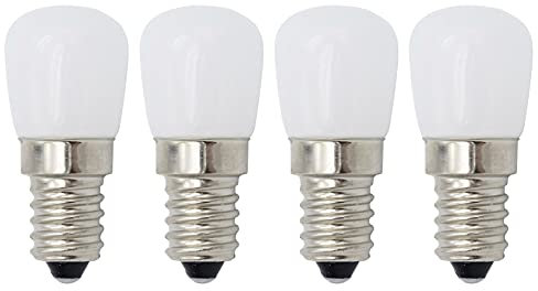 ShuoHui Confezione da 4 lampadine LED 3 W E14 SES, luce bianca calda, 2800 K, 220 – 240 Volt, 30 W, lampadina alogena di ricambio piccola Edison Screw E14, per frigorifero/microonde, cappa