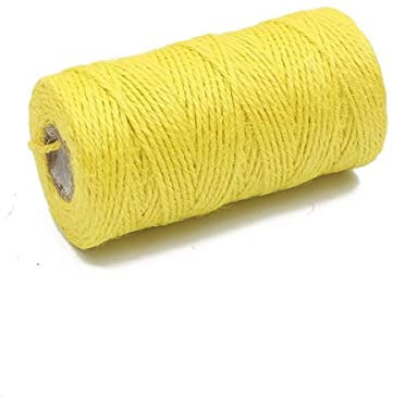 Cordón de Yute de arpillera de arpillera Natural de 100 M, Cuerda de cáñamo, Cuerdas de Embalaje de Regalo, Suministros para Fiestas y Eventos navideños, decoración, Amarillo