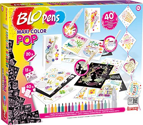 Blopens - Maxi-Color Pop - 40 Projekte - Zeichnungen und Färbung - Ab 7 Jahren - Lansay