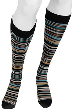 Compressana LIFESTYLE VIBE - Wadenstrümpfe - hohe Stützwirkung mit ca. 15-20 mmHg - Compression Support für Freizeit, Reise, Sport & Beruf - 1 Paar (super stripe, 03 / M)