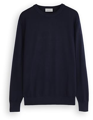 Diana Studio - Pull Col Rond Basic, Homme, 100% Laine Mérinos, Couleur Unie, Manches Longues, Coupe Classique