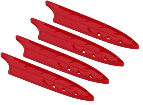 PATIKIL Messerhüllen für Küchenmesser für 5 Santoku Messer 4Stk Messerschutz Messer Scheide Abdeckungen Hülsen Feder Universalmesser Set Rot 5.2x 1