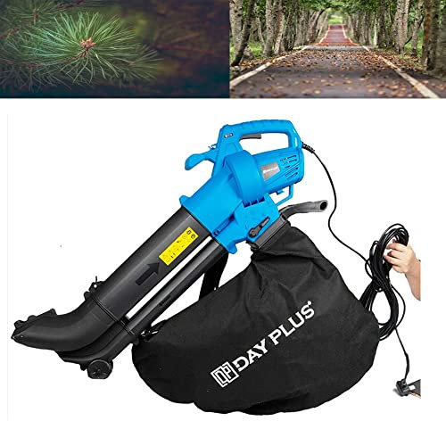 WowZza Soffiatore per Foglie da Giardino 3 in 1, Potente Aspirafoglie Elettrico da 3000 W, Sacco Di Raccolta da 35 Litri, Rapporto Di Triturazione 10:1, Cavo da 10 Metri, Rotella, Aspirafoglie per S