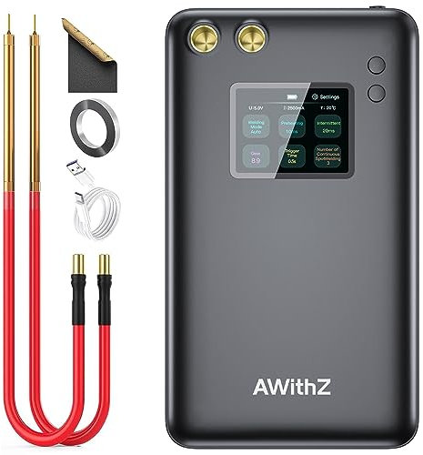 AWithZ Punktschweißgerät, 7500 mAh, Punktschweißgerät für Akku mit LCD-Bildschirm 90 Gänge zur Herstellung von 18650 Akkupacks (schwarz)