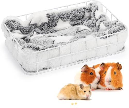 Acshio Rat Cage Platform, Hanging Guinea Pig Cage with Liner, Small Animals Platform Accessories, Animal Habitat Chinchilla Bed for Squirrel, Hamster, Parrot