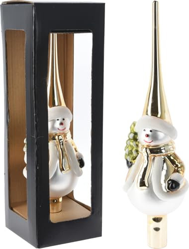 Magie di Natale Puntale per albero di Natale in vetro decorazione natalizia da h 28 cm