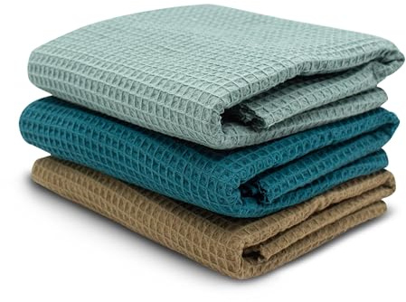 VmG-Store 3 x våffelpikéset vardera 0,5 m x 1,5 m, våffeltyg, 100 % bomullstyg, Tex Standard 100 (Set24, set om 3)