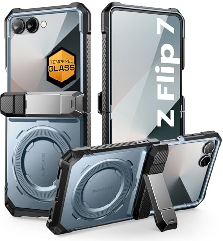 SUPCASE for Samsung Galaxy Z Flip 7 Case, Compatible with MagSafe, Tilt | Built-in Kickstand, Front Screen Protector, Military-Grade Protection, Hinge Protection, Anti-Slip Grip, Unicorn Beetle Grip