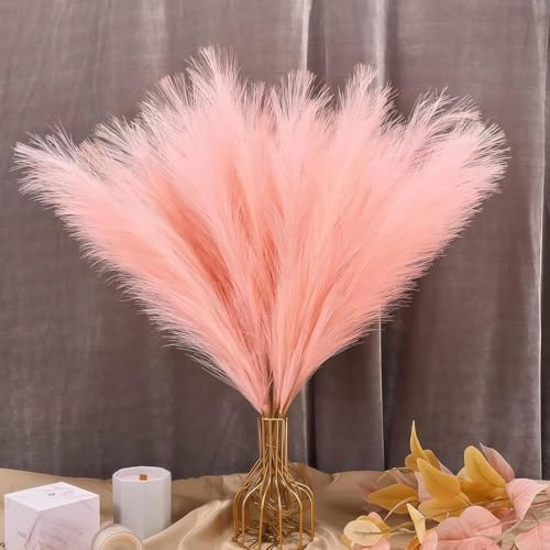 30 stycken torkade blommor rosa, naturalnh, konstgjort pampasgräs, dekoration, pampasgräs, fluffig, pampasgräs, konstgjorda blommor, dekoration, boho för bröllop och heminredning (rosa)