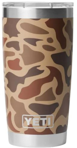 YETI Rambler Tumbler, Vaccum Insulated Stainless Steel Tumbler with Magslider Lid, Wetlands Camo, 20 oz (591 ml)