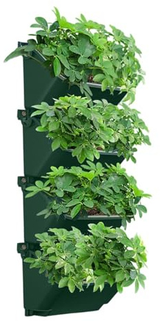 Generico Fioriera Verticale da Parete - 4 Pezzi Vasi Verticali Autoirriganti con Drenaggio,Grande Fioriera | per Decorazione su Patio, Piantare Piante: Ciliegie, Fragole, Viti Rampicanti, Verdure