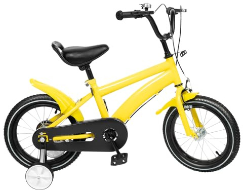 EGBNSY Vélo Enfant, Velo Enfant 5 Ans, Velo 14 Pouces avec Roues Stabilisatrices, Siège et Guidon Réglables, BMX Enfant pour 3-7 Ans