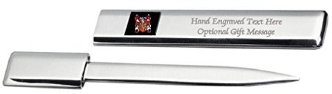 muldoon-Design Brieföffner mit Gravur, mit Wappen, Briefmarken