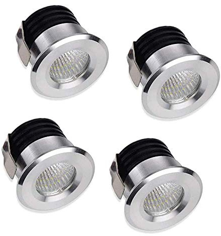 Yangtek 4 x Luci Mini Faretto led da Incasso Mini Faretti 3W LED Bianco Caldo Per Il Vetrina Station di Interni Illuminazione Cartongesso Incl.Seperated Trasformatore