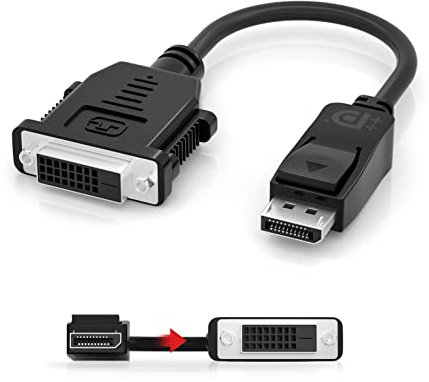 BolAAzuL DisplayPort to DVI-D Single Link Adapter Cable, Display Port DP 1.2 to DVI(24+1) Converter Cable Passive Male to Female Black for Nvidia HP Dell Lenovo PC Laptop