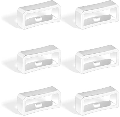 SAVITA 6 Piezas Anillo de Cierre 18mm, Trabilla Silicona Reemplazo de Retenedor Anillos de Sujeción Para Reloj Inteligente Pulsera (Blanco)