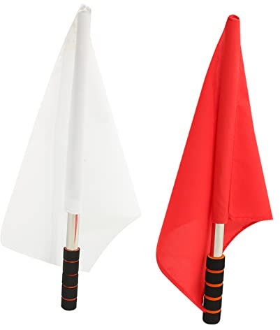 BESPORTBLE 2st Schiedsrichter Grenzfahne F1-rennflagge Aus Polyester Rugby-linienrichter-flaggen Fahne Mit Schwammgriff Aus Edelstahl Rote Schiedsrichterfahne Rote Flagge Draussen Schaum