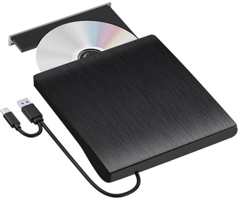 XIAOXIN External CD DVD Drive with USB 3.0 DVD for Laptop PC Computer Portable External DVD Drive CD-ROM Burner External with Low Noise for Windows 11/10/7/8/XP