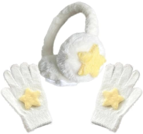TYXHXTF Orejeras de Invierno para Niñas, Calentadores de Oído, Estrella Invierno Orejeras, Cubre Orejas de Peluche Suave Orejeras de Invierno para Mujeres Niñas