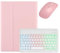 kaidisen Backlit keyboard Case for iPad Air 13 inch M3/M2 (2025/2024)/ iPad Pro 12.9 inch 6th/5th/4th/3rd Generation Case with Mouse and Detachable Backlight Color Keyboard,Pink+White