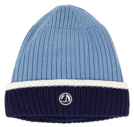 Petit Bateau Sombrero de Barco pequeño, Adriatic/Marshmallow, 7 años