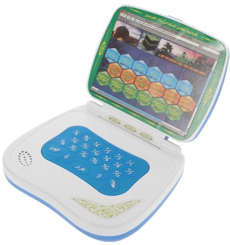 Garneck Zusammenklappbarer Lerncomputer Für Elektronisches Babybuch Elektrisches Lernspielzeug Für Tablet Früherziehungsspielzeug Zweisprachiger Laptop Blau Kunststoff