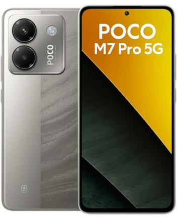 Xiaomi POCO M7 Pro 5G, 12+256GB, Argento, fotocamera principale da 50MP con OIS, batteria da 5110 mAh (tipi) con 45 W HyperCarge, IP64, funzioni AI (senza caricabatterie incluso)
