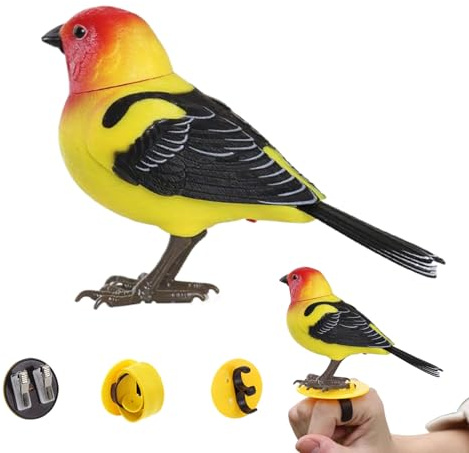 Giocattoli elettronici per uccelli - ABS + PC, cinguettio simulato, design vibrante con piume | Accessorio per le vacanze coinvolgente animali domestici adorabili animali domestici elettronici