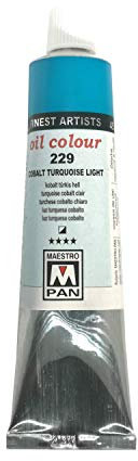 Ölfarbe für Künstler 84 Farben Professionelle Malerei Maestro Pan 45ml Tube (Helles Kobalttürkis)