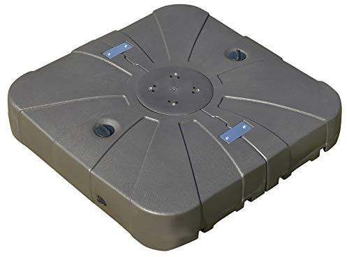 Outsunny Square Cantilever Patio Parasol Base, 113 kg Water or 150 kg Sand Filled Stand with Wheels Heavy-Duty, Coffee