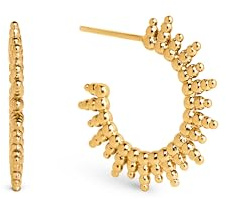 SINGULARU - Pendientes Pebbles Sun. Latón con Acabado Baño de Oro de 18 Kt. Cierre Tuerca a Presión. Joyas para Mujer