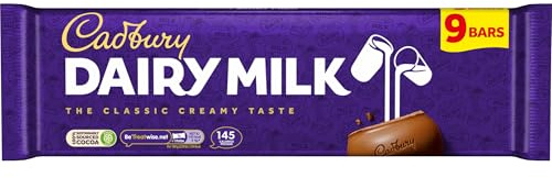 Cadbury Dairy Milk Chocolate Bars, Classic Creamy Taste, 27.2 g (1 Pack of 9 Bars)