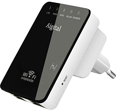 Ripetitore WiFi Wireless 300Mbps, Mini Amplificatore Wi-Fi Compatto, Extender e Access Point, Porte LAN, 2 Antenne, Pulsante WPS, Segnale Casa Compatibile Con Modem Fibra e Adsl