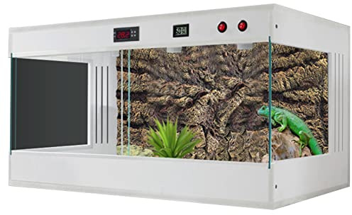 Terrario para Reptiles Tanque De Vidrio Panorámico para Mantener El Calor Tanque De Hábitat para Reptiles Alto Y Ancho para Lagarto Serpiente Dragón Barbudo Tortuga Camaleón