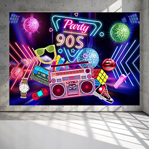 Decoracion Fiesta 90 Pancarta, 125 x 80 cm Tela Extra Grande