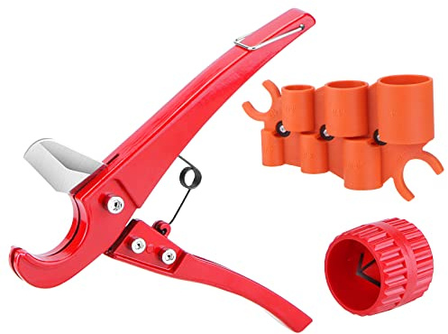 1/4'' - 1'' Depth Gauge and Pipe Deburring Tool, 1/8'' to 1-5/8'' Inner Outer Reamer Pipe Tubing Chamfer Tool,Removal Tools Set for Sharkbite Fittings,for PVC PPR Brass CPVC PE-RT Aluminum