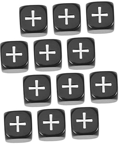 Toyvian Lot de 12 dés d'addition et de soustraction - Dés d'enseignement des mathématiques - Dés pour enfants - Avec signe plus et moins - Jeu de mathématiques de soustraction - Puzzle en acrylique