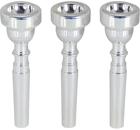 3C 5C 7C Trumpet Mouthpieces Instrument Mouthpieces, Silver Plated Trumpet Mouthpieces Replacement - For Beginners & Professionals, Trumpet Instrument Accessories