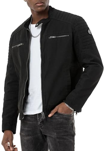 Red Bridge herrjacka jeansjacka bikerjacka bomull, svart, L