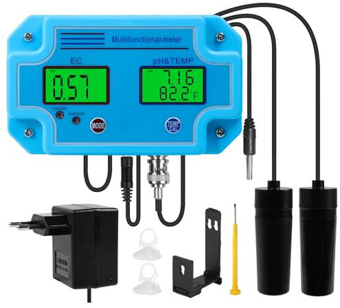 3 en 1 PH/EC/Temp Phmetro Prueba Agua Potable Medidor pH Dureza Agua Piscina Medidor Cloro y pH Digital LCD Water Quality Tester Analyser