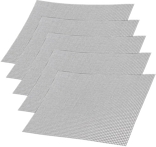 5 Piezas Malla Antiadherente BBQ Estera, BBQ Grill Mat 42 x 36 cm, Malla de Teflón, Reutilizable Alfombrilla para Parrilla de Gas, Carbón, Parrilla Eléctrica, Horno, Rejilla Barbacoa, Plancha